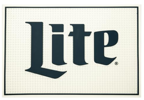 Miller Lite Barmatten für Arbeitsplatte, 45,7 x 30,5 cm, rutschfeste Gummi-Unterseite, kompatibel mit Kaffeemaschinen