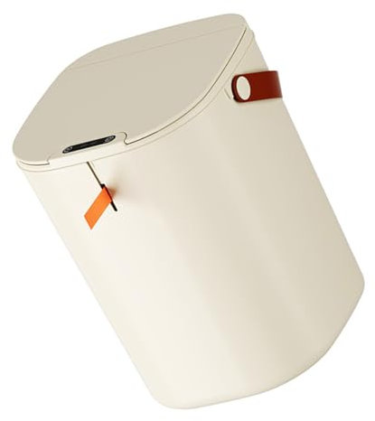 Poubelle à capteur de 20 litres, facile à automatique, en ABS, pour chambre à coucher, salon, bureau (crème)