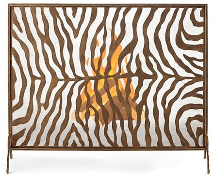 CMYUN Pare Feu Cheminée Pare-étincelles Robustes en Or Vintage, Pare-étincelles pour Cheminée à Panneau Unique, Grille de Protection pour Cheminée, Pare-feu Personnalisables
