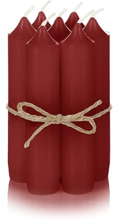 Nordstern Taper Candles Red Pack of 6 - Small Candles for Candle Holders, Advent Wreath or as Tree Candle - Ideal Table Decoration for Wedding or Christmas - 11 x 2.2 cm