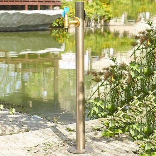 Colonna d'acqua da giardino indipendente in acciaio inossidabile 304 con supporto per tubo flessibile Fontana decorativa per idrante per irrigazione da giardino