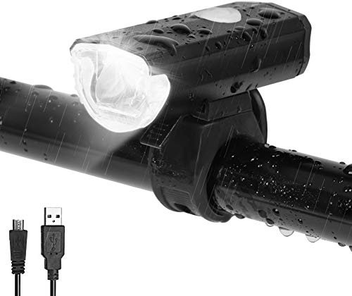 KENNEAS Fahrradlicht Vorne, USB Aufladbar, StVZO Zulassung, 2 Licht-Modi, IPX4 Wasserdicht, Frontlicht für Kinder und Erwachsene