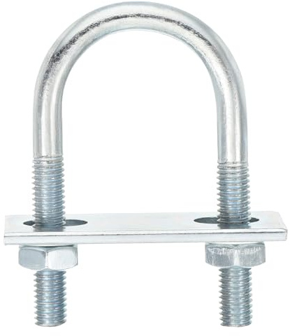 QUARKZMAN Runde U-Bolzen Bügelschraube, 6 Satz 35mm ID x 75mm Länge U Winkel M8 verzinkter Kohlenstoffstahl U-Klammerbolzen mit Muttern und Platten, für Autos Reparatur Bootstrailer