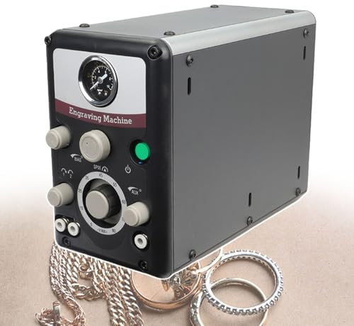pealiritansemen Máquina De Grabado De Impacto Neumática, Burilador De Joyería Neumático De Doble Cabezal, Juego De Grabador De Joyería con Herramientas De Engarce De Piedras De Banco, para Metal