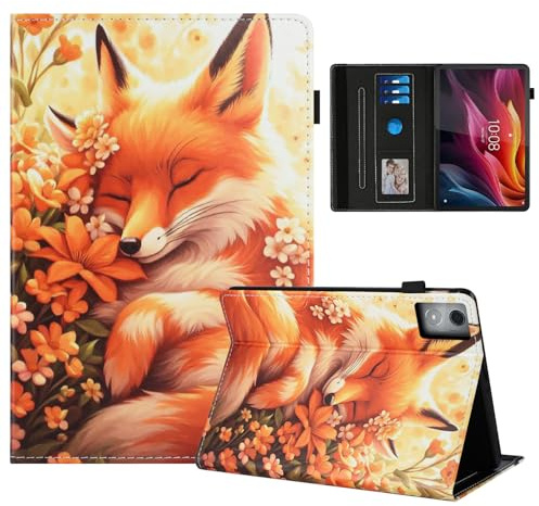 Rostsant Étui de protection pour Lenovo Tab M11 Plus/Lenovo Tab K11 Plus 11,45, en cuir synthétique, avec support magnétique, étui de protection pour tablette - Renard floral