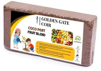 Golden Gate Coir Coco Pith - Promotes Strong Roots | Easy-to-Use | Expandable Coco Pith Block for Indoor & Outdoor Gardening - Fruit Blend (1 KG Block)
