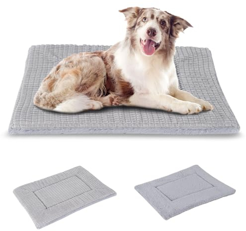 BVAGSS Orthopädisches Hundebett, Waschbar Hundekissen flauschig Hundematte, Umkehrbar Weiche und Warme Hundematte für klein mittel große Hunde XH079 (91x58x4cm,Grey)