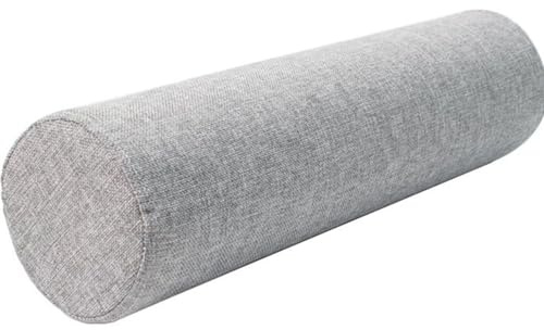 MSNCS Nackenrolle Linen Rollenkissen 40/50/60/70/90 cm Nackenkissen Kopf, Nacken, Rückenstütze Kissenrolle abnehmbar Rohrkissen Dekokissen für Betten und Sofas Yoga(Light Gray,20cmx50cm)