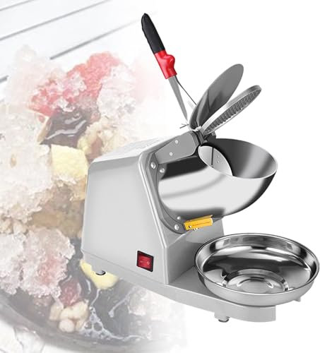Tritaghiaccio elettrico, doppia lama in acciaio inox ad alta efficienza, 85 kg all'ora, per uso domestico e commerciale