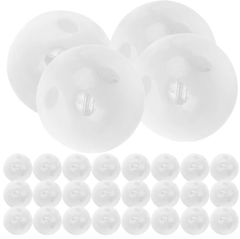 Toyvian 100 Stück weiße Rasselkugel-Einsätze: 24 mm, Häkelspielzeug, Geräuschmacher-Teile für die Reparatur von Babyspielzeug – Zubehör für Puppengeräusche zum Selbermachen