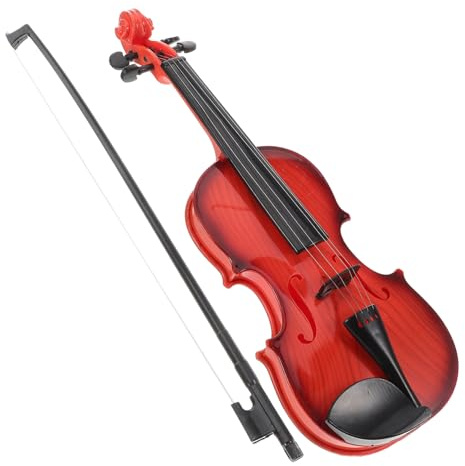Toddmomy Violino Giocattolo per Bambini con Suono Realistico e Design Portatile, Strumento Musicale in Plastica Marrone per Performance e Attività Musicali