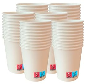 AC ALL CATERING Vasos Desechables de Café Para Llevar - Vasos Cartón para Servir el Café, el Té, Bebidas Calientes y Frías (4 oz - 120 ml, Blanco) - Caja de 1.000 vasos