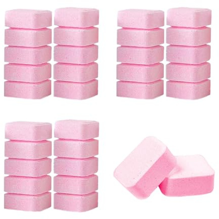 30 PCS Pastilles pour WC, Nettoyant Toilette Fort, Pastille Toilette – Nettoyants Contre le Calcaire et Les Taches d’urine, pour un Nettoyage des Toilettes, Comprimés de nettoyage rose, Faibles bulles