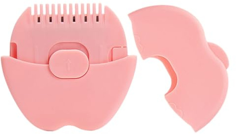 Housoutil Haarrasierer und Ponytrimmer aus Metall und Kunststoff 2-in-1 in Rosa mit Sicherem Tragbarem Apfelförmigem Design zum Haarschneiden und Spliss Trimmen für Kinder