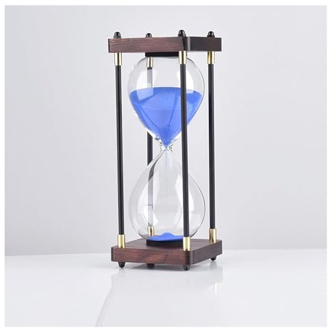 ROHCGHC l'horloge, Minuterie de sablier Couleur 30/45/60Minutes, Horloge en Verre, Sable, Artisanat, décoration for la Maison, l'étude, Le Bureau, Cadeau créatif(Blu,60 Minutes)