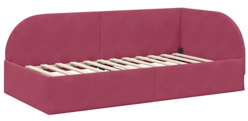 Versear Cornice del Letto ad Angolo Rosso Vino 80x200cm Velluto, Divano Letto, Letto Divano, Divanoletto, Divani Letto