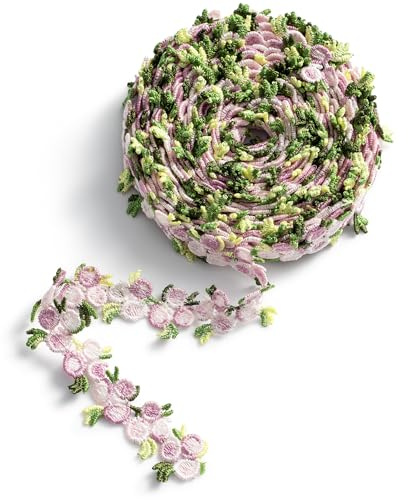 CHUQING Spitzenband Blumen Schleifenband Spitze Geschenkband Dekoband Hellviolett
