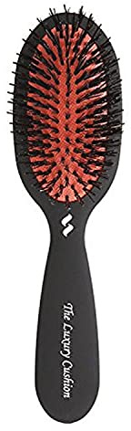 Spornette Boar Bristle Hair Brush for Women & Men - Small Luxury Cushion Oval Vented Hair Brush for Styling & Smoothing - Nylon & Boar Bristles Help to Reduce Breakage - For All Hair Types