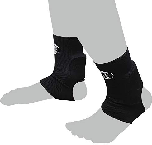 BAY 2x Achillessehnenschutz Schwarz (S M JR) elastische Fußbandagen Polster gepolstert Stoff