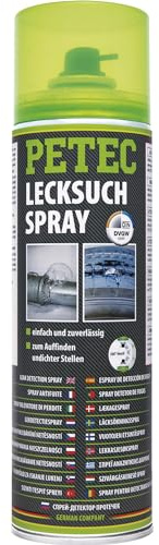 PETEC Lecksuchspray Leckage Spray Schäumender Leckfinder 400 ml Lecksucher | Leckagespray hautverträglich zum Auffinden von undichten Stellen für Gas, CO2, Propan, Druckluft, Erdgas 70750