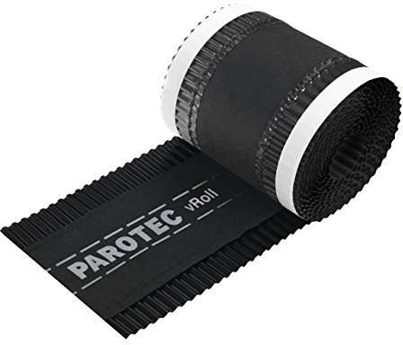 Ventilation Firstband Firstrolle 180 mm x 5 m RAL 9005 Schwarz | Aluminium + Vlies, Top Qualität, Wetterschutz, dampfdurchlässiges PP+PE-Vlies, Butylstreifen