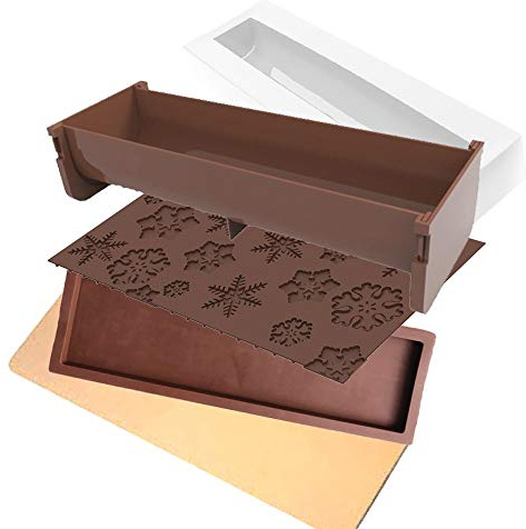 DAUDIGNAC kit Moule a buche 5 Pieces avec Insert et Tapis Relief - Flocons - Se
