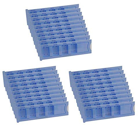 Tablettenbox Medikamentenbox Pillenbox Pillendose Spender, 1 Tag, 4-Fach, blau, 30 Stück