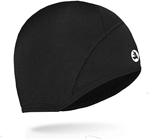 EMPIRELION Lightweight Thermal Skull Cap Ears Warm Cycling Helmet Liner Winter Running Beanie Hats Sweat Wicking Black