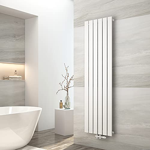 EMKE Heizkörper Vertikal 1600x460mm, Flachheizkörper Mittelanschluss Design Heizkörper Flach Moderne Paneelheizkörper Einlagig Wandheizkörper Weiß 850 Watt