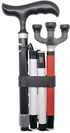 Aluminio Bastón Plegable para Mayores, Ajusta a Diferentes Alturas, 4 Secciones, 84cm-96cm, Bastón de 3 Patas,4ZG-01BEO