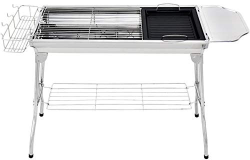 caihuashopping Picknick-Grill Tragbare Faltbare Holzkohle Barbecue Grill Outdoor Edelstahl Raucher BBQ für Picknick Garten Terrasse Camping Reise, 3-5 Personen oder mehr Kleiner Grill