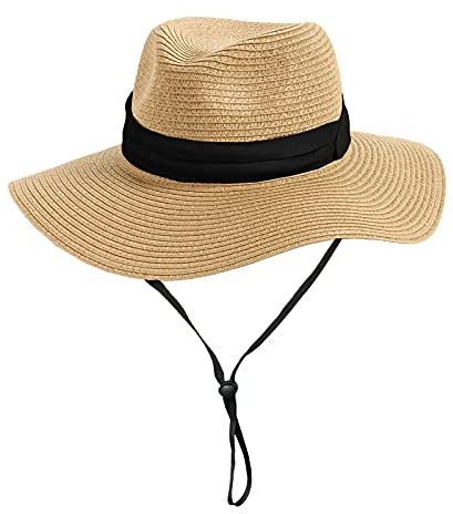 Chapeau de Plage Souple à Large Bord pour Filles – Chapeau de Paille de Voyage d'été pour Enfants de 5 à 19 Ans (54 cm pour 5-9 Ans ; 56 cm pour 9-19 Ans), kaki1., 9-16 Years