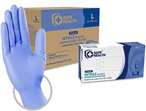 Safe Health Nitrilhandschuhe Größe L Blueple, 1000 stück, Violett Blau Nitril Pulverfrei Latexfrei, Lebensmittel Handschuhe Einweghandschuhe Einmalhandschuhe