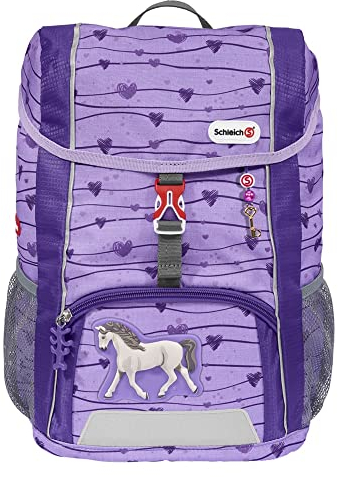 Step by Step Rucksack-Set Kid Schleich® „Holsteiner Stute“, lila, mit Sitzkissen, ergonomischer Rucksack mit höhenverstellbarem Brustgurt, für Kindergarten, Vorschule und Freizeit, 13 l
