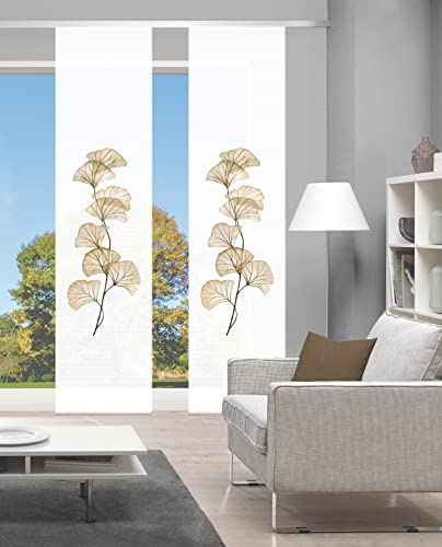 Vision S 080770 Berto Schiebegardine, halbtransparent, Bambus-Optik, 260x60 cm, Farbe:Sand, Größe:260 x 60 cm, Anzahl:2X