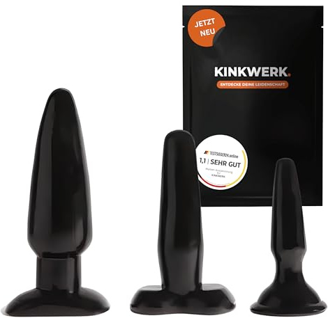 KINKWERK Analplug 3er Set | Ultra-weiches Vinyl | Langlebig & Komfortabel | Anatomisches Trainingskit für Frauen & Männer