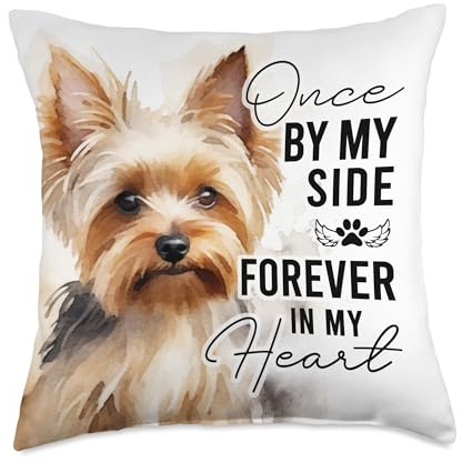 Dog Death Sympathy Gift Pet Memorial Gift Yorkie Yorkshire Throw Pillow