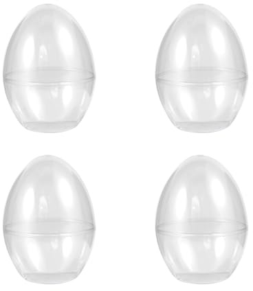 PATKAW 4pcs Biscuit Container Boxes Storage Decor Party Easter Clear Eggs Fillable Ornament Balls Clear Fillable Eggs Ball Fake Egg Ornament Stuffed Toys Filled Acrylic Translucent