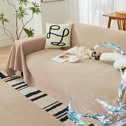 YSZBD Sofa Überzug 3/2/1/4 Sitzer Katzenfest Wasserdicht Sofabezug L/u Form Sofa Überwurf Decke Sofa Cover Blanket Non Slip Doppelseitig Und Multifunktional (#8,180x130cm)