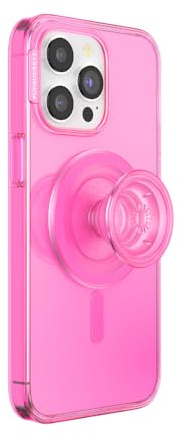 PopSockets Custodia per iPhone 15 Pro Max con impugnatura rotonda compatibile con MagSafe, custodia per iPhone 15 Pro Max, compatibile con ricarica wireless, rosa Baeby