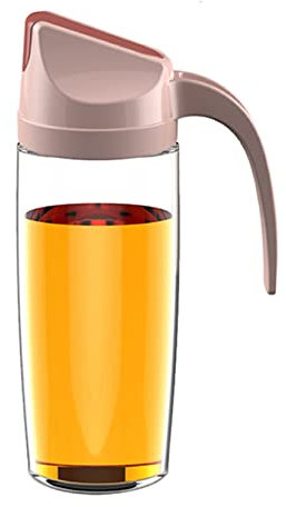 Distributeur d'huile d'olive， Récipient à condiments à bascule automatique avec bouchon automatique - Huilier en verre à vinaigre étanche avec bec verseur anti-goutte en acier inoxydable(600ML)