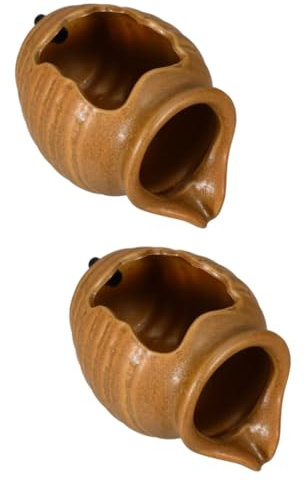 Yardwe 2 Stück Garten-wasserfallglas Multifunktionaler Keramik-wasserspender Geeignet Für Aquarien Dekorative Brunnen Neujahr Geburtstag