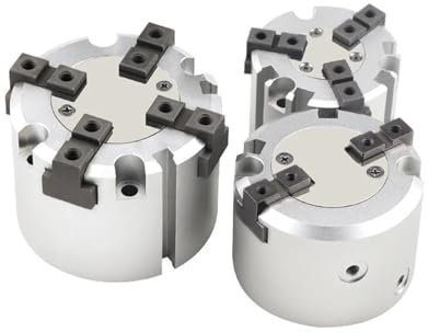 CAAUYXZW MHS2/MHS3/MHS4 Serie 2/3/4 Finger pneumatischer Greifer, doppeltwirkender rotierender Zylinder 16D/20D/25D/32D/40D/50D/60D/63D/80D/100D(Mhs3,40D)