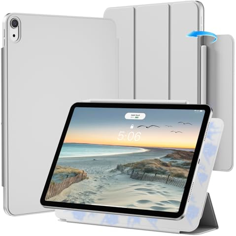 GKABXY Case for iPad Air 11 Inch M3/M2 (2025/2024), iPad Air 5th/4th Generation (2022/2020), Magnetic Attachment, Auto Sleep/Wake, Slim Trifold Stand Cover, Gray
