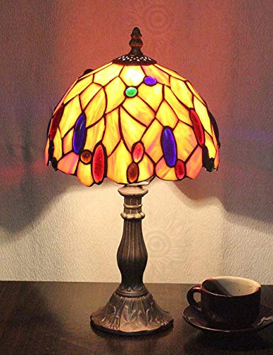 Faucet 8 inch Pastoral Stained Glass Colored Beads Table lamp Bedside lamp for Bedroom Living Room water-tap