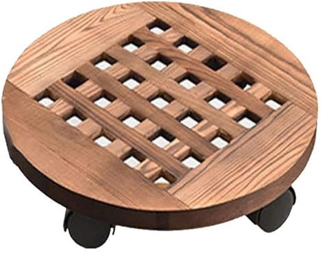 MMDXDLX Pflanzenroller Robuster rollender Pflanzwagen mit rotierenden Rollen, Pflanzwagen for drinnen und draußen, beweglicher Blumentopfständer, rundes Pflanzenregal mit Rädern(25cm)