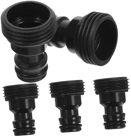 Sosoport Adaptador De Grifo a Manguera Jardín 5 Piezas Negro Conexión Rápida Plástico Resistente para Lavadora Portátil Uso Doméstico Jardín