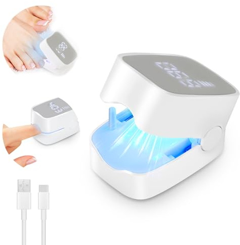 Saviland Nagelpilz Laser Gerät Zeitmessgerät: Nagelpilz Behandlung Schnell Intensiv, 470nm Blau & 905nm Infrarotlicht, Wiederaufladbares Kalte Laser Therapie Nagelreinigungs und Pflegegerät
