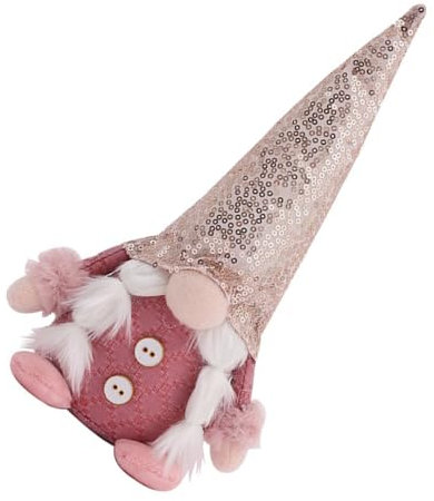 Zerodeko Sequined Rudolph Figure Xmas Gnome Ornament Cute Christmas Gnome Decor for Home for Party