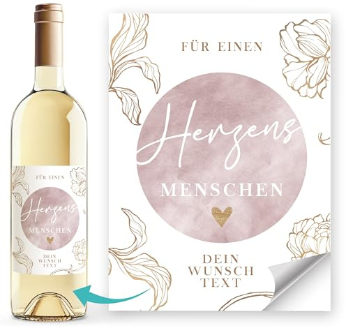 SpecialMe® Weinetiketten Weinflaschenetiketten personalisiert Lieblingsmensch Wunschtext Flaschenetiketten selbstklebend Weiss unisize